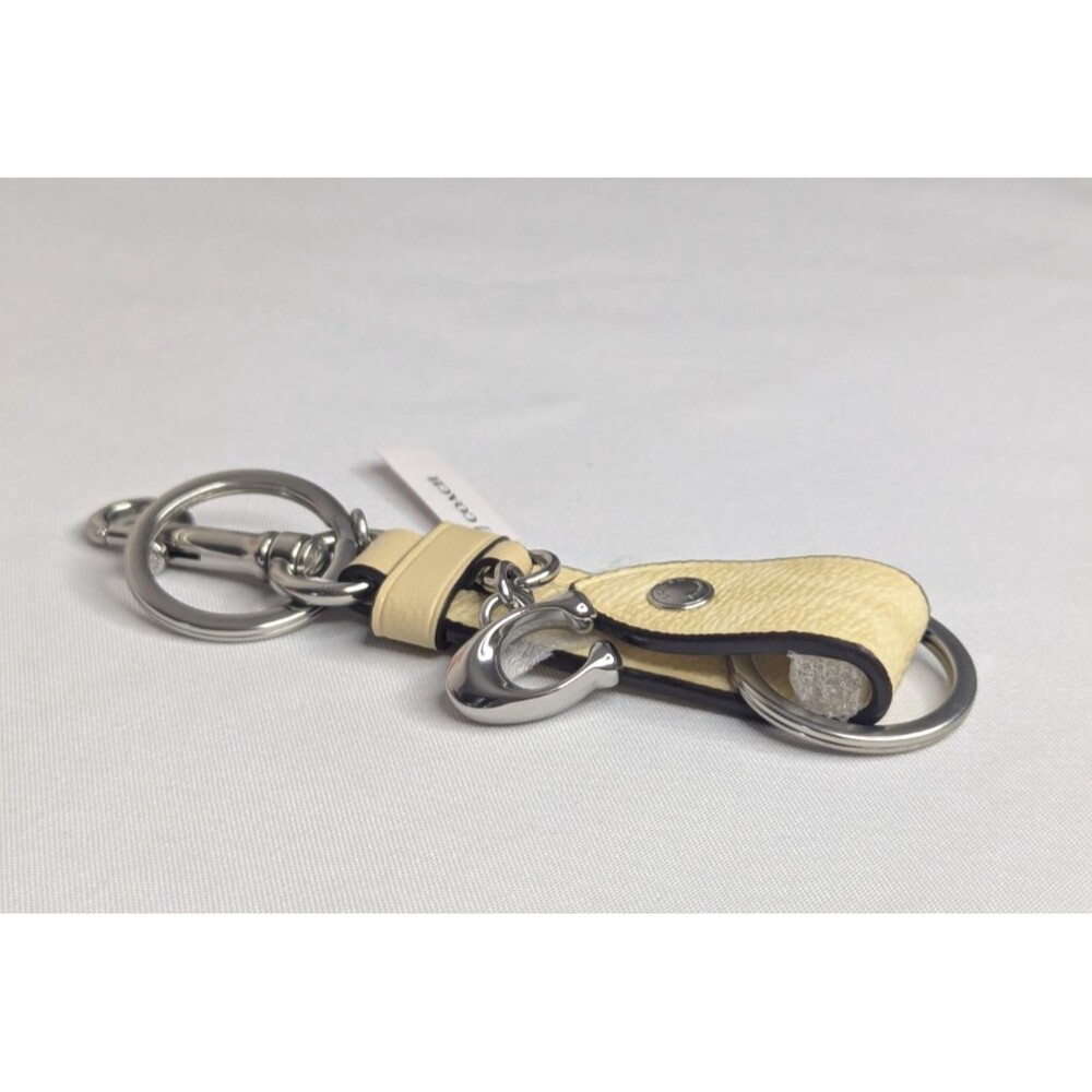 Coach Trigger Snap Bag Charm - Silver/Hay, NWT - Picture 2 of 7